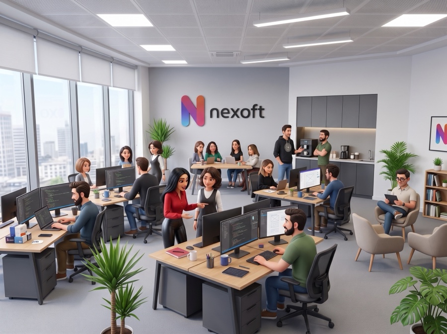 Nexoft team at work inside the Ankara office